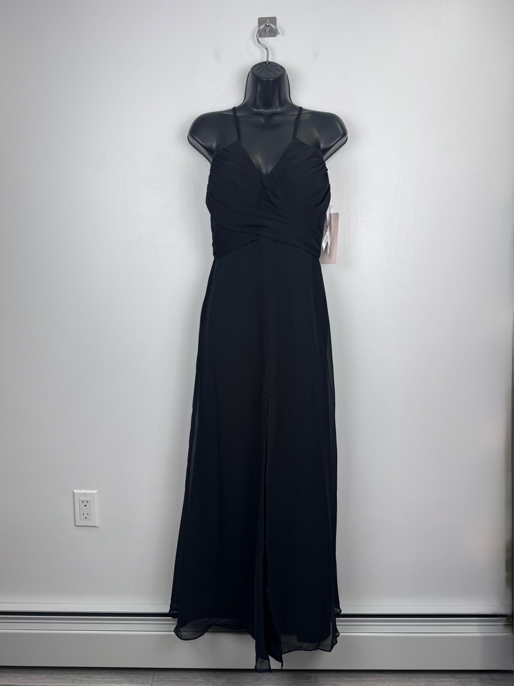 NWT Revelry Women Nayeli Chiffon Black Maxi Dress Size 4 Petite